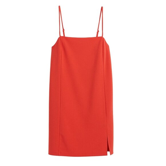 H&M Women's Medium Jersey A-line Mini Dress Sleeveless Red Spaghetti Strap New - Picture 1 of 8